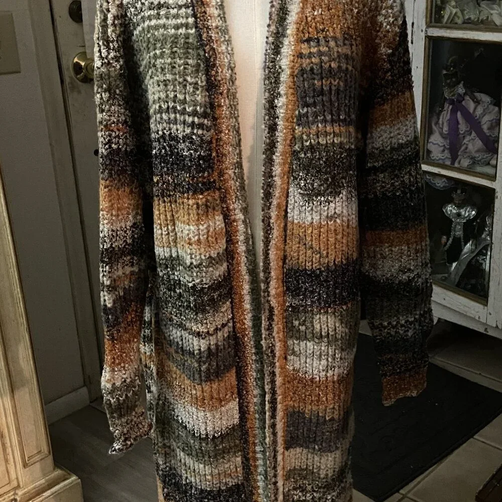 BEAUTIFUL FASHION NOVA MIDI CARDIGAN SWEATER 2X OPEN FRONT NWT - Picture 1 of 4